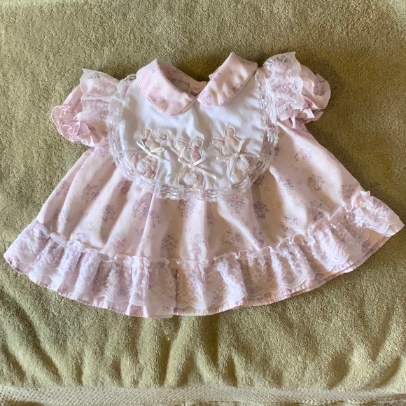 Vintage Baby Dress and Bib Set - Picture 1 of 5